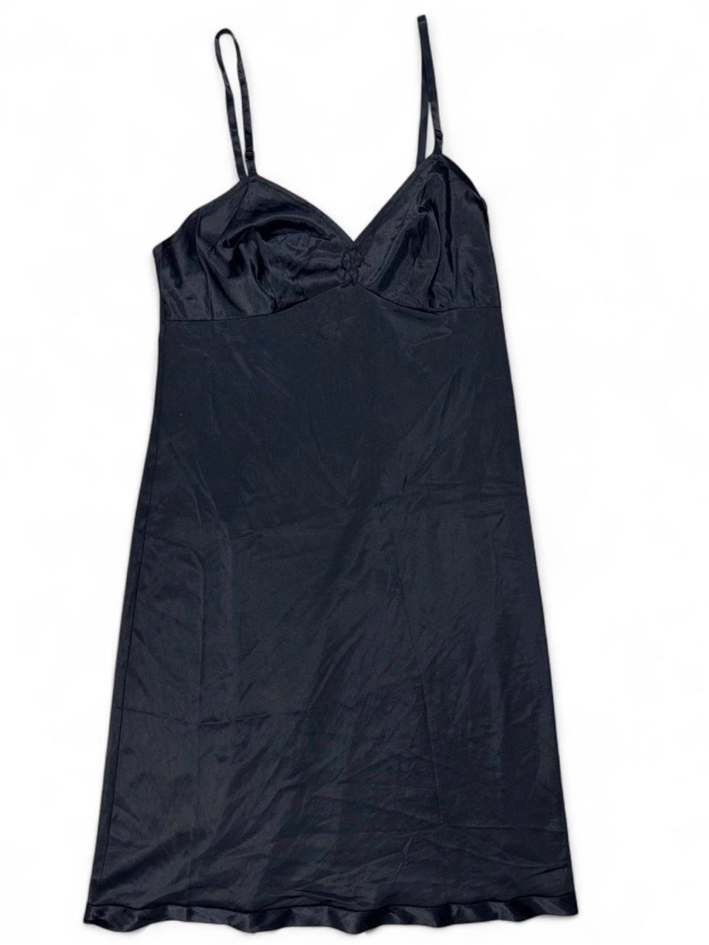 Vintage 70s Vanity Fair Sheer Black Slip Mini Dress (Size 36)